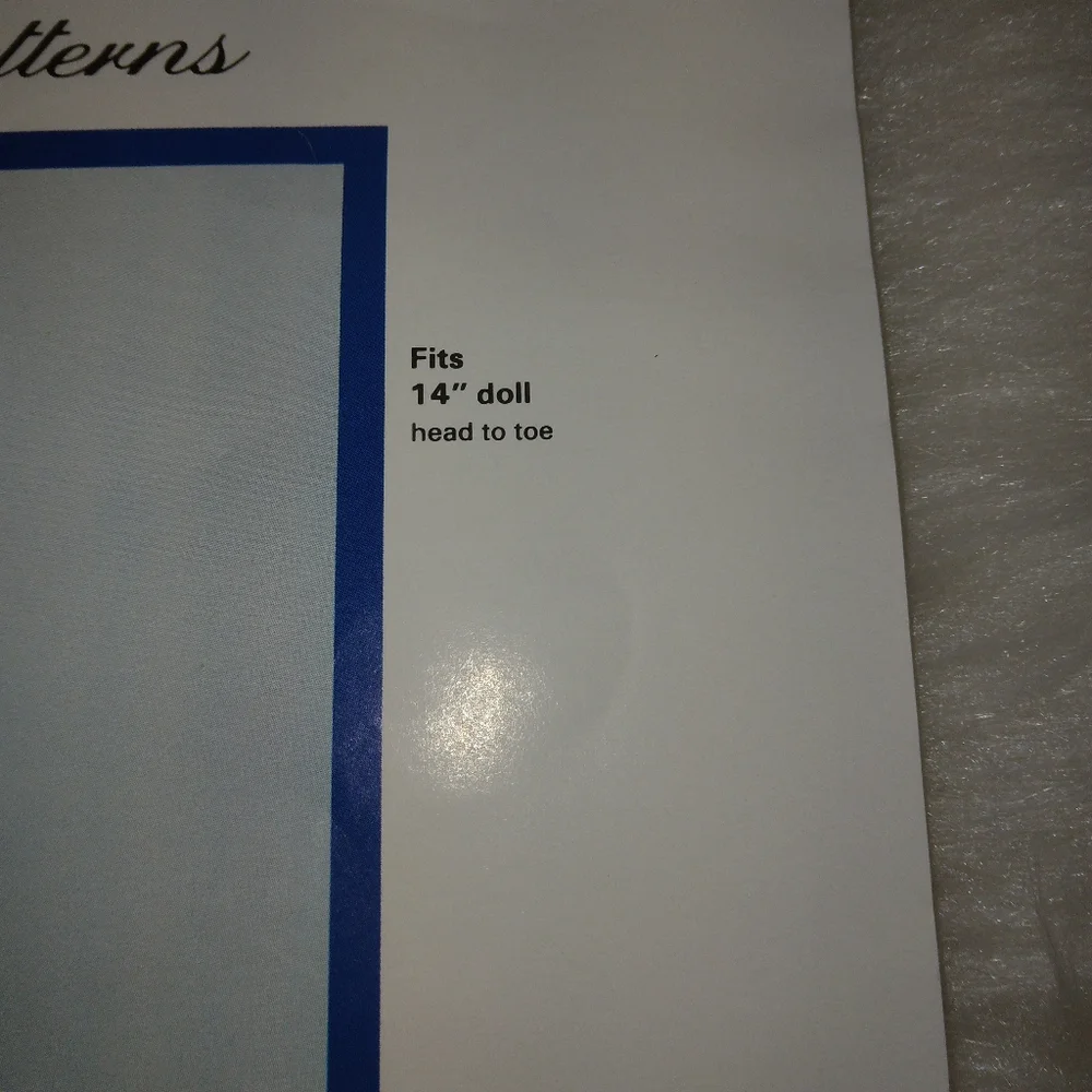 Byron Doll, Donnie clothing Pattern, new uncut, fits 14